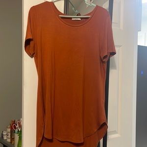 Women Orange Short Sleeve Shirt